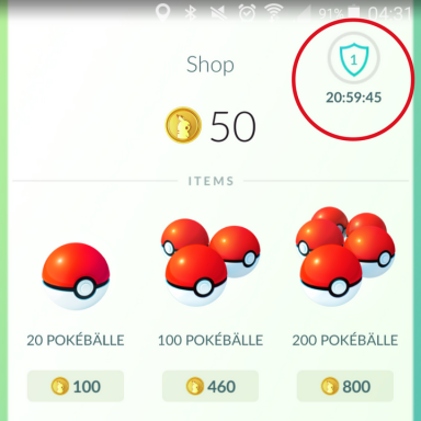Pokemon Go Münzen abgeholt